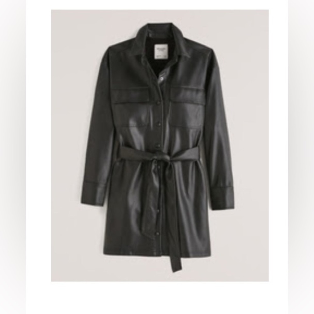 NWT Abercrombie Vegan Leather Shirt/Dress 🖤🕵🏻♀️